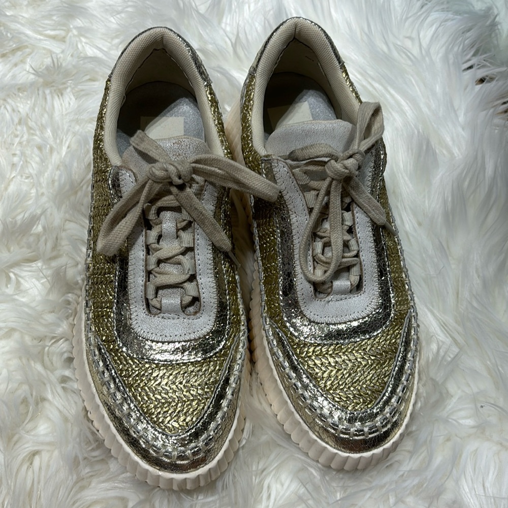 Gold creme dolce vita platform sneakers